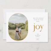 Gold Joy Single Photo-kerstkaart (Voorkant)