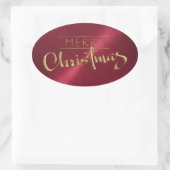 Gold Joyeux Sticker rouge de Noël Revêtement embou (Sac)