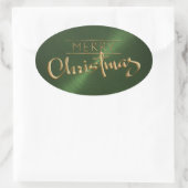 Gold Joyeux Sticker vert de Noël Revêtement embout (Sac)