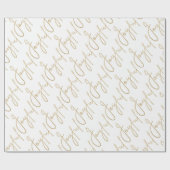 Gold JOYFUL on White Cadeaupapier (Vlak)