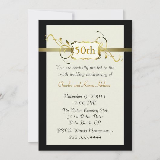 Gold Jubileum Invitation Kaart (Voorkant)