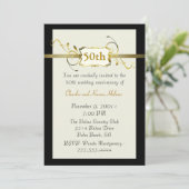 Gold Jubileum Invitation Kaart (Staand voorkant)