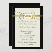 Gold Jubileum Invitation Kaart (Voorkant / Achterkant)