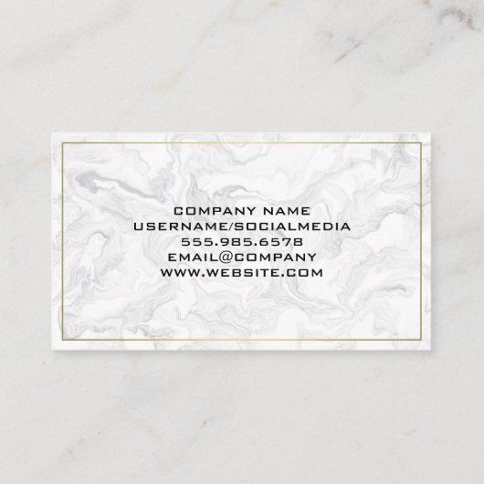 Gold Justice Scales | Marmer Visitekaartje (Achterkant)