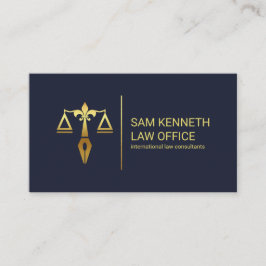 Gold Justice Scales Pen Gold Stripe Lawyer Visitekaartje