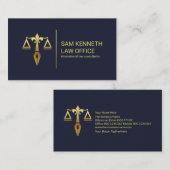 Gold Justice Scales Pen Gold Stripe Lawyer Visitekaartje (Voorkant / Achterkant)