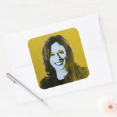 Gold Kamala Harris Pop Art Vierkante Sticker (Envelop)