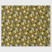 Gold KerstBaubles Cadeaupapier (Vlak)