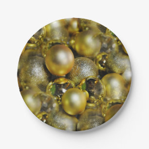 Gold KerstBaubles Papieren Bordje