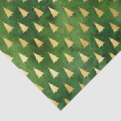 Gold kerstbomen op groen tissuepapier (Detail)