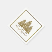 Gold kerstbomen Papier Napkins Servetten (Hoek)