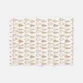 Gold kerstbomen Pattern Girly Chic Fleece Deken (Voorkant (Horizontaal))