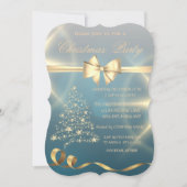 Gold kerstboom, sterren, kerstfeest kaart (Voorkant)