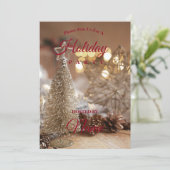 Gold kerstboom, sterrenspel kaart (Staand voorkant)