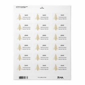 Gold kerstboomretourlabel etiket (Full Sheet)