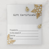 Gold-kerstcadeau met gouden neusvlokken (Binnenkant ongevouwen)