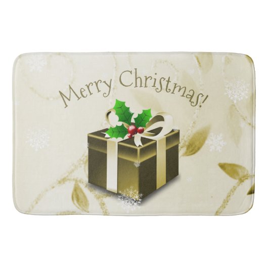 Gold kerstcadeau voor kerstcadeaus badmat (Voorkant)