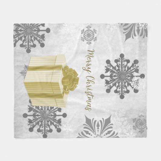Gold kerstcadeaufeestdag — rugzak fleece deken (Voorkant (Horizontaal))