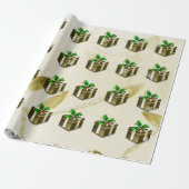 Gold kerstcadeaupapier cadeaupapier (Uitgerold)