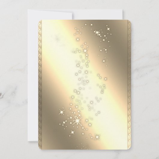 Gold-kerstfeestdag, sparkle, Green-kerstfeest Kaart (Achterkant)