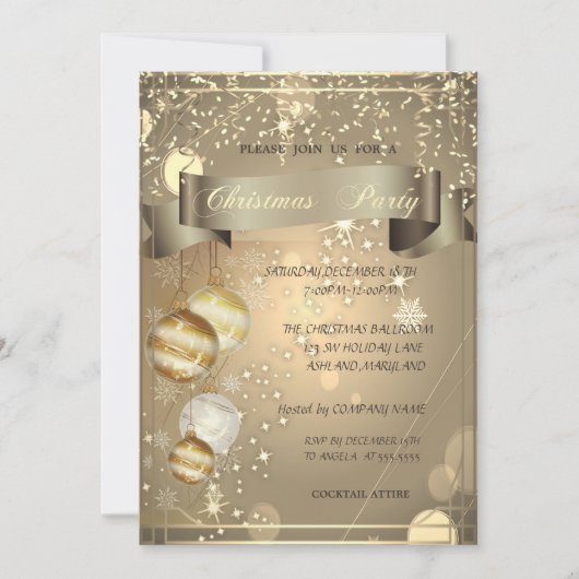Gold, kerstfeestfeest kaart (Voorkant)