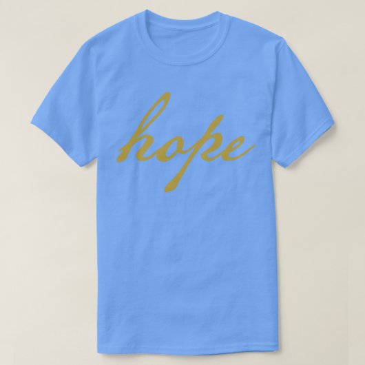 Gold KerstHope Minimale Typografie T-shirt (Design voorkant)
