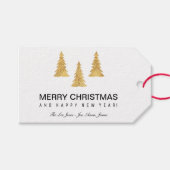 Gold Kerstmis Cadeaulabel (Voorkant (Horizontaal))