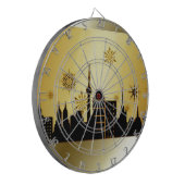 Gold Kerstmis Dartbord (Voorkant Links)