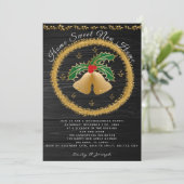 Gold Kerstmis Jingle Bell Wraith voor de opwarming Kaart (Staand voorkant)