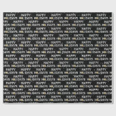 Gold Kerstmis op zwart Cadeaupapier (Vlak)