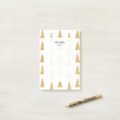 Gold Kerstmis Post-it® Notes (Op bureau)