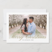 Gold Kerstscript kalligrafie Mint Collage Feestdagenkaart (Voorkant)