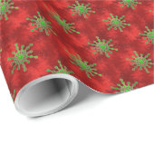 Gold Kerstster Bursts Red Pattern Holiday Cadeaupapier (Rol Hoek)