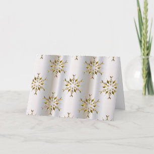 Gold Kerststerren op zilver Kaart