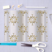 Gold Kerststerren op zilver Tissuepapier (Craft)