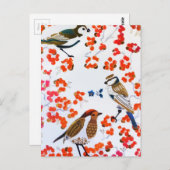 Gold Kerstwinter Vogels Holly Berries Branches Briefkaart (Voorkant / Achterkant)