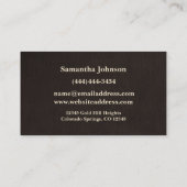 Gold Key Brown Linen Carte de visite immobilier (Dos)