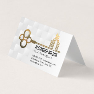 Gold Key City-Logo Onroerend goed Visitekaartjes