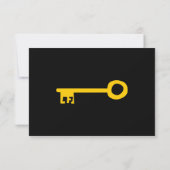 Gold Key op zwart. RSVP Kaartje (Achterkant)