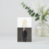 Gold Key Photo Real Estate Agent QR Code White Visitekaartje (Staand voorkant)
