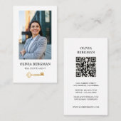 Gold Key Professionele Vastgoed Foto QR CODE Visitekaartje (Voorkant / Achterkant)