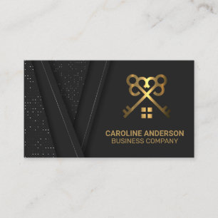 Gold Keys en Home Logo Onroerend goed Visitekaartje