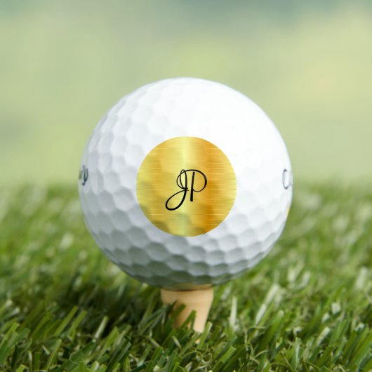 Gold Kijk Monogrammed Elegant Name Sjabloon Golfballen (Insitu Shirt)