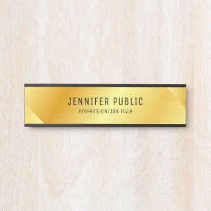 Gold Kijk uit Glamoureus Trendy Elegant Sjabloon Deurbordje