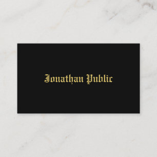 Gold Kijk uit Oude stijllettertype Elegant Black Visitekaartje