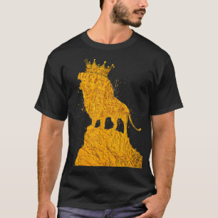 Gold King Lion met kroon op mannetjesjongens Lion T-shirt