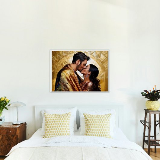 Gold Kiss Romantisch Paar ❤️ Design Perfect Poster