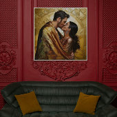 Gold Kiss Romantisch Paar ❤️ Design Perfect Poster