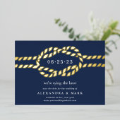 Gold Knot Nautical Save the Date Kaart (Staand Voorkant)