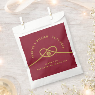 Gold Knot Union Double Happiness Chinese Wedding Bedankzakje